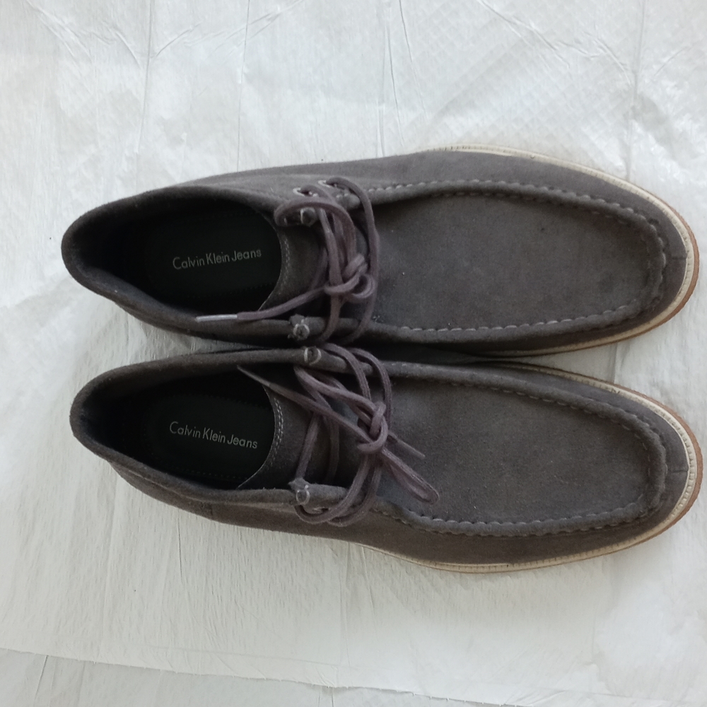 CALVIN KLEIN suede boots gray Men's 12
